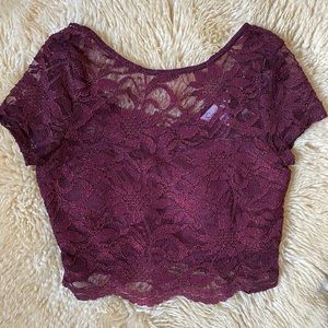 Two-Piece: Lace Maxi Skirt w/ Crop Top